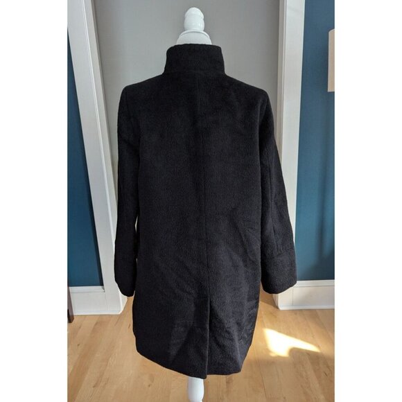 Andean Alpaka And Wool Women's Classic Black Overcoat Size 8 - Picture 5 of 16